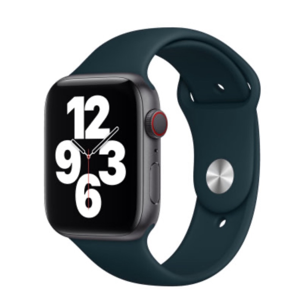 NWT Genuine Apple Mallard Green Sport Band Watch Band Stainless Steel Pin 44MM